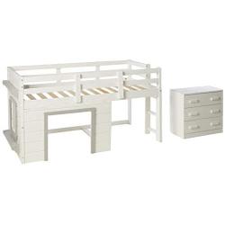 DONCO Twin Sweet Dreams LOW LOFT, White/Grey