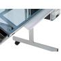 SD Studio Designs Studio Designs 2 Piece Vision Modern Metal Hobby, Craft, Drawing, Drafting Table, Mobile Desk with 40.75'' W x 25.75'' D Angle Adjustable Top in Silver/Blue Glass