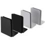 IEEK 4 Pairs/8 Pieces Book Ends Metal Bookends for Shelves, Heavy Duty Book Ends and Desktop Organizer Book Stopper for Heavy Books/Magazines/DVDs, 8” x 5.3” x 4”,Black and Grey