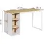 Office Computer Writing Desk with Storage Large Work Desk with 5 Shelves Students Study Table Modern Wood Home PC Laptop Table with Metal Legs White Furniture Sets(43.3 x 19.7 x 29.5 inches)
