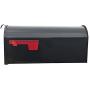 The Loudon Mailbox with Post Included - Black Metal Mailbox with White Vinyl Post Combo Complete System - Blank Address Plate Included - Numbers Sold Separately