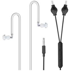 Radiation Free Air Tube Headphones Aluminum Metal Earbuds with Microphone and Volume Control (Black)