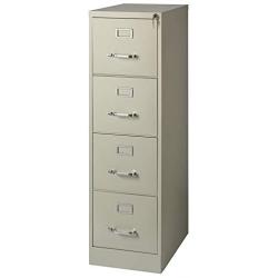 Scranton and Co 22'' Deep 4 Drawer Letter File Cabinet in Putty, Fully Assembled