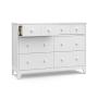 Storkcraft Moss 6 Drawer Universal Double Dresser (White) - Bedroom Furniture Storage, Modern Farmhouse Style, Sturdy and Durable Wood Construction, 6 Deep Spacious Drawers, Steel Hardware