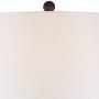 Dolbey Modern Table Lamps Set of 2 Deep Bronze Tapered Column Off White Drum Shade for Living Room Family Bedroom Bedside - 360 Lighting
