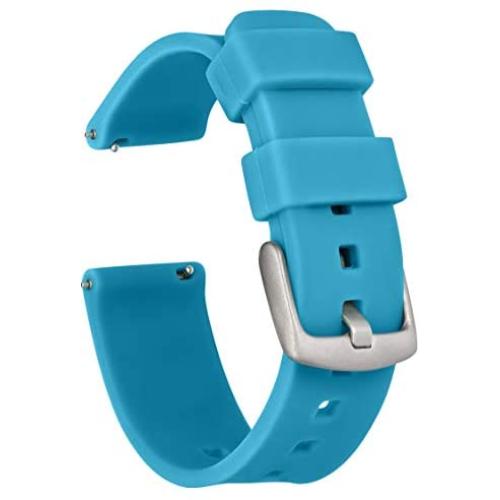 GadgetWraps 14mm Silicone Watch Band Strap with Quick Release Pins – Compatible with Pebble, Fossil, Skagen, Wristology - 14mm Quick Release Watch Band (Aqua Blue, 14mm)