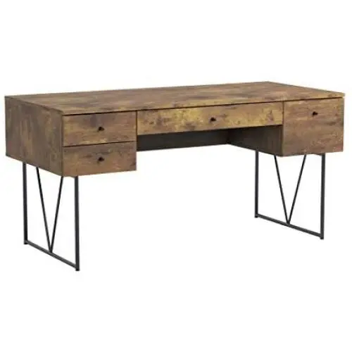 Analiese 4-Drawer Writing Desk Antique Nutmeg and Black Analiese 4-Drawer Writing Desk Antique Nutmeg and Black