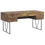 Analiese 4-Drawer Writing Desk Antique Nutmeg and Black