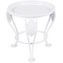 OUNONA Indoor Outdoor Metal Mini Flower Plants Pot Stand Rack Shelf for Balcony Desk 5.3 x 5.3 x 5.1 inches (White)