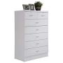 Hodedah HI70DR White Chest of Drawers with Locks