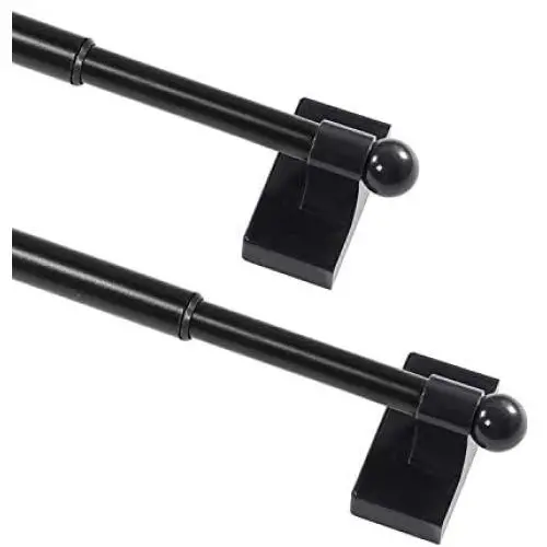 Magnetic Curtain Rods for Metal Doors Multi-Use Curtain Rods for Small Windows Cafe Sidelight and Iron Steel Places, 1/2 Inch Diameter, Tool Free (2 Pack, Adjust from 9 to 16 Inch, Black) Magnetic Curtain Rods for Metal Doors Multi-Use Curtain Rods for Small Windows Cafe Sidelight and Iron Steel Places, 1/2 Inch Diameter, Tool Free (2 Pack, Adjust from 9 to 16 Inch, Black)