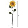 Grace Home Metal Sunflower Garden Stake,Large Sunflower Garden Patio Lawn Yard Stake Metal Sunflower Patio Garden Yard Outdoor Decoration 39H