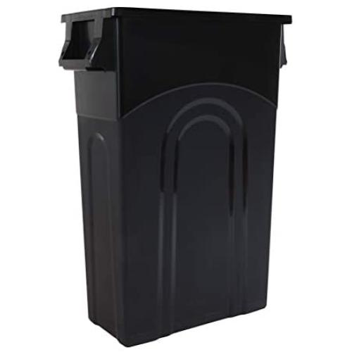 United Solutions Highboy Waste Container Space Saving Slim Profile & Easy Trash Bag Removal for Indoor or Outdoor use, 4-Pack, Black, 4 Count