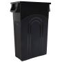 United Solutions Highboy Waste Container Space Saving Slim Profile & Easy Trash Bag Removal for Indoor or Outdoor use, 4-Pack, Black, 4 Count