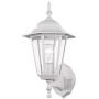YaoKuem Outdoor Wall Lantern, Wall Sconce as Porch Lighting Fixture, E26 Base 60W Max, Metal Housing Plus Glass, Wet Location Rated, Bulbs not Included (White)