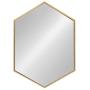 Kate and Laurel McNeer Hexagon Metal Frame Wall Mirror with Gold Finish for Bathrooms, Entryways, Bedrooms, and More, 31x22-inches