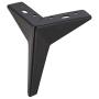 Hoowen Furniture Legs - 6 Metal Sofa Legs, Black Replacement Diamond Triangle Heavy Duty Chrome Couch Chair Ottoman Furniture Feet,Pack of 2