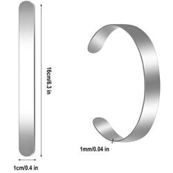 Hicarer 18 Pieces Bracelet Blanks Stainless Steel Bangle Blanks DIY Cuff Bracelet Blanks for Making Presents Stamping Jewelry, 3/8 x 6 Inches