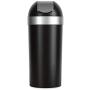 Umbra Venti 16.5-Gallon Swing Top Kitchen Trash Can – Large, 35-inch Tall Garbage Can for Indoor, Outdoor or Commercial Use, Black/Nickel