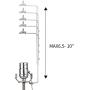 Lamp Shade Harp Bracket 6-10 inch Adjustable Holder Support and 3/8 inch Standard Saddle/E12/E26 Light Base UNO Fitter Adapter Converter Finial Set Parts, Tall 6 7 8 9 10 inch for Spider Shade