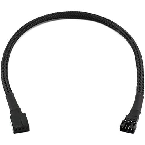 CRJ Male Mini 4-Pin GPU Fan to Female 4-Pin PWM All Black Sleeved Adapter Cable