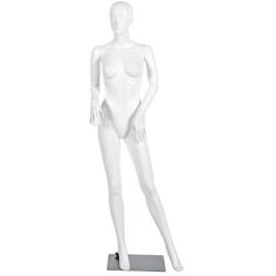 Giantex Female Mannequin Dress Form Display Manikin Torso Stand Realistic Metal Stand Plastic Detachable Clothing Full Body Mannequin W/Base White 5.8 FT, White