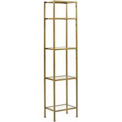 Crosley Furniture Aimee Narrow Etagere Bookcase - Gold and Glass