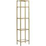 Crosley Furniture Aimee Narrow Etagere Bookcase - Gold and Glass