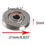 Bearing Steel V Groved Wire Pulley Bearing Wheels Roller 5x22x5mm, 5 Pcs