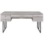 Analiese 4-drawer Writing Desk Grey Driftwood and Black