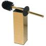 Freestanding Solid Stianless Steel 304 Toilet Bowl Brush and Holder for Bathroom Storage and Organization - Space Saving, Sturdy, Deep Cleaning, Covered Brush (Gold)