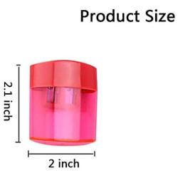 16 Pcs Double Hole Oval Shaped Pencil Sharpener, Manual Pencil Sharpener Hand Pencil Sharpener with Cover and Receptacle for School Home and Office Supply (16Pcs)