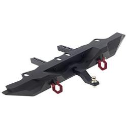 JVSISM Metal Rear Bumper with Trailer Hitch for 1/10 RC Crawler Car TRX4 Axial SCX10 III AXI03007 Upgrade Parts,Black