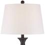 Dolbey Modern Table Lamps Set of 2 Deep Bronze Tapered Column Off White Drum Shade for Living Room Family Bedroom Bedside - 360 Lighting