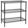 18'' Deep x 48'' Wide x 36'' High 3 Tier Black Starter Shelving Unit 18'' Deep x 48'' Wide x 36'' High 3 Tier Black Starter Shelving Unit