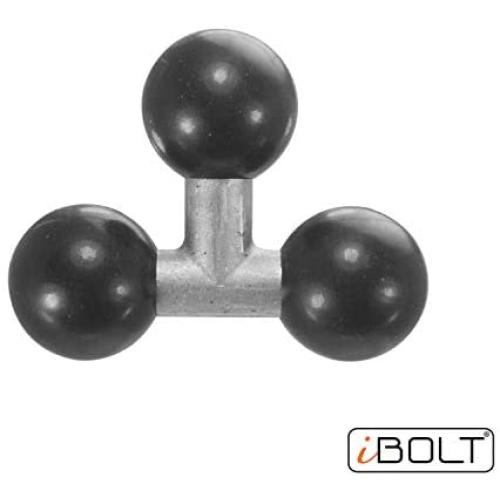 iBOLT Triple 25mm / 1 inch to 25mm / 1 inch - Three Metal Ball Joint Extension Adapter for Industry Standard Dual Ball Socket mounting arms