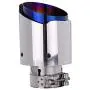 LZZJ Car Universal Blue Exhaust Tip Burnt Tail Pipe Tip Muffler for BMW Benz Audi VW Golf Parts-Stainless Steel (Color : Inlet 67 Outlet 89)