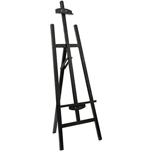 Marble Field Adjustable Wooden Tripod Easel Display Floor Easel Sketch Painting Portable, Black
