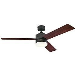 Westinghouse Lighting 7205900 Alta Vista 52-Inch Matte Black, Dimmable LED Light Kit with Opal Frosted Glass, Remote Control Included Indoor Ceiling Fan