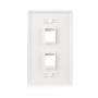 Cable Matters 10-Pack Low Profile 2-Port Keystone Jack Wall Plate in White