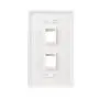 Cable Matters 10-Pack Low Profile 2-Port Keystone Jack Wall Plate in White Cable Matters 10-Pack Low Profile 2-Port Keystone Jack Wall Plate in White