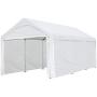 ADVANCE OUTDOOR 20x10 ft Heavy Duty Carport Car Canopy Garage Shelter Boat Party Tent Shed with Removable Sidewalls and Doors, White