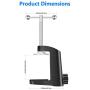 Neewer Heavy-duty Metal Table Mounting Clamp for Microphone Suspension Boom Scissor Arm Stand Holder with an Adjustable Positioning Screw, Fits up to 1.77Inches/ 4.5Centimeter Desktop Thickness-Black