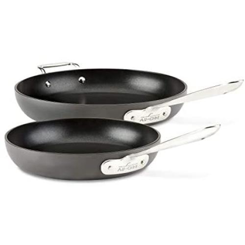 All-Clad E7859064 HA1 Hard Anodized Nonstick Fry Pan Cookware Set, 10 Inch and 12 Inch Fry Pan, 2 Piece, Black