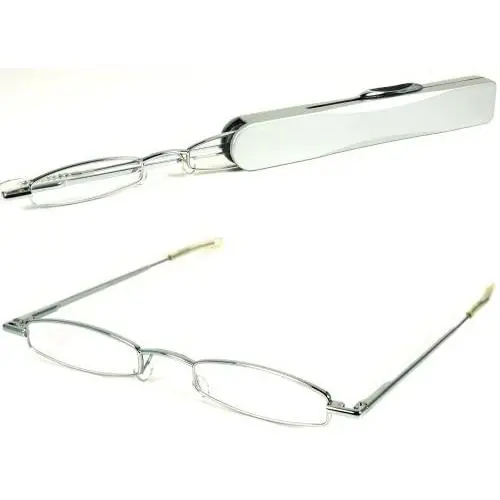 I-Mag Mini Metal Spring Hinge Reading Glasses with Slide Open Hard Case (Silver, 2.50) I-Mag Mini Metal Spring Hinge Reading Glasses with Slide Open Hard Case (Silver, 2.50)