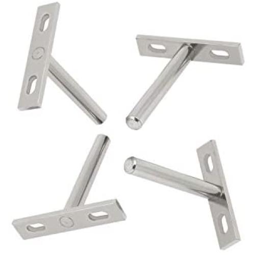 SpzcdZa 4pcs Floating Shelf Brackets 4 Inch Length Blind Shelf Supports Metal Hidden Concealed Invisible Shelf Support for Wall Shelving Bracket