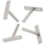 SpzcdZa 4pcs Floating Shelf Brackets 4 Inch Length Blind Shelf Supports Metal Hidden Concealed Invisible Shelf Support for Wall Shelving Bracket