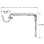 gb Home Collection Adjustable Curtain Rod Bracket Set of 2, White, Premium Steel Single Rod Bracket for Walls, Drapery Rod Holder, Extendable Metal Wall Bracket