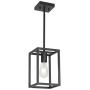 VINLUZ Industrial Metal Lantern 1 Light Kitchen Pendant Light Mini Black Finish Lighting Fixture Adjustable Hanging Ceiling Light for Dining Room Kitchen Cafe Bar