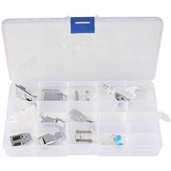 11PCS Multifunctional Domestic Sewing Machine Parts Press Foot Spare Parts Sew Machine Accessories Kit Set(Clear Box)